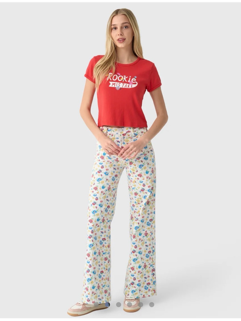 MOTHER Hustler Patch Pocket Jeans in Cute Floral Print